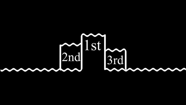 A clean and minimal podium ranking illustration featuring first, second, and third place positions on a simple white background. The hand-drawn style design represents 