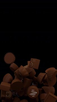 Chocolate candy fountain &ndash; 3d render with alpha channel.