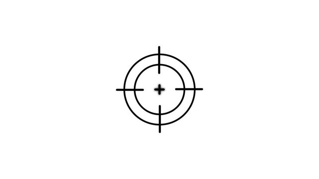 Minimalist crosshair target overlay animation, precision aiming for gaming and ui scope reticle