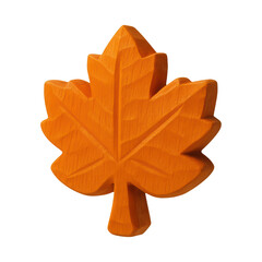 Fototapeta premium PNG Carved wooden autumn leaf