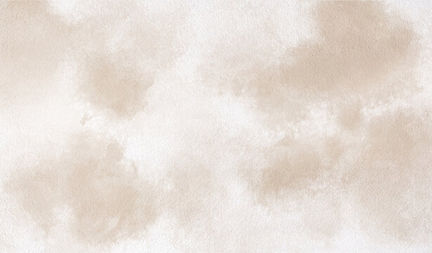 Beige watercolor paper texture abstract background soft neutral wash with subtle cloud pattern and handmade fiber grain for design backdrop