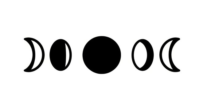 Phases of the moon icons set.