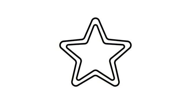 Simple Black Outline Star Icon.