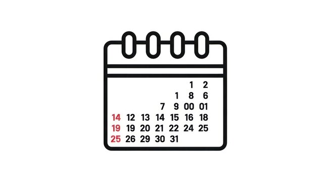 Simple calendar icon with dates marked.