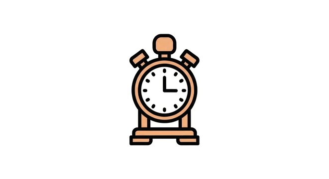 Simple illustration of an alarm clock.