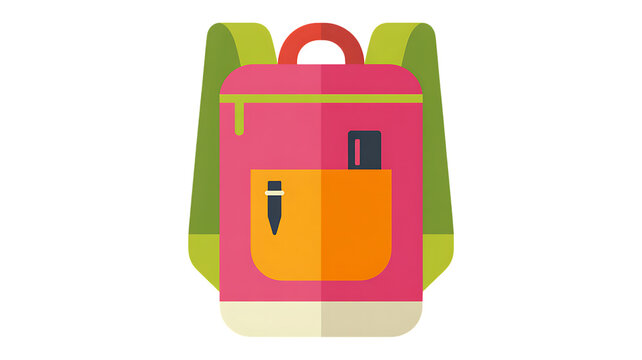 Colorful school backpack vector illustration icon isolated on white background