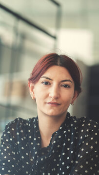 Portrait of businesswoman on video call