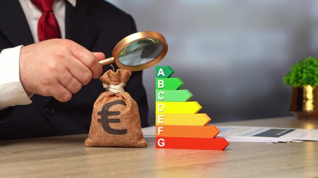 A businessman studies investment efficiency. Budgetary efficiency. Financial status. Improving the economy, increasing budget revenues. Working capital surplus. Income and profit growth.