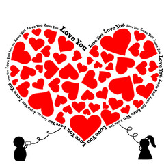 valentine card with heart