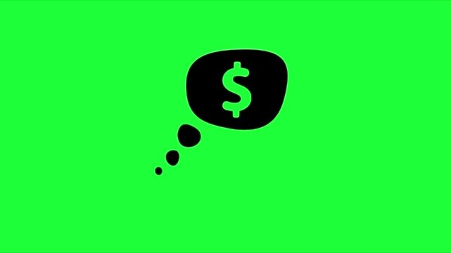 Black dollar sign thought bubble