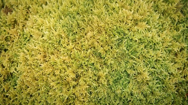 Golden Green Moss Carpet in Warm Light