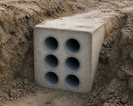 Concrete Encased Utility Duct Bank with Six Conduits