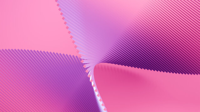 Vibrant Purple Pink Rod Explosion, Abstract 3D Fan Design