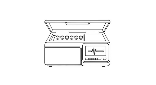 Laboratory equipment for scientific research, DNA analysis, PCR machine, gene sequencing