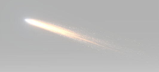 Glowing meteor with bright light trail and luminous comet streak flying at high speed © Alehandro