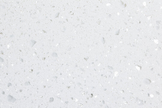 White quartz composite countertop material with sparkling mirror chips texture