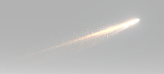 Bright shooting star with glowing meteor tail and long luminous light streak in motion © Alehandro