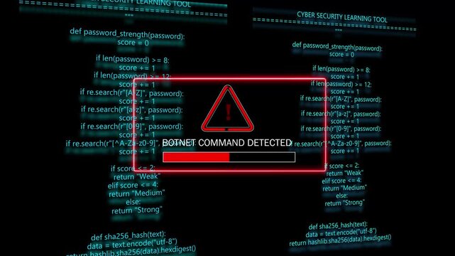 booted command detected  System safety, privacy protection. Hacker attack Security Alert Cyber security concept. computer hacking warning, message hacked alert warning hacked. 4k video