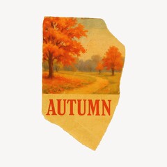Obraz premium Vintage autumn landscape illustration.