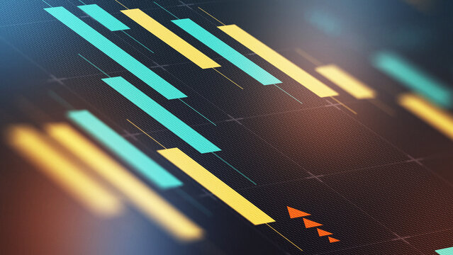 Stock exchange trading chart showing market data analysis in business setting