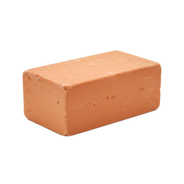 Single red clay brick PNG isolated on transparent background for construction and masonry projects