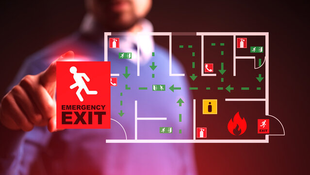 Understanding emergency evacuation plan for safe relocation in a building