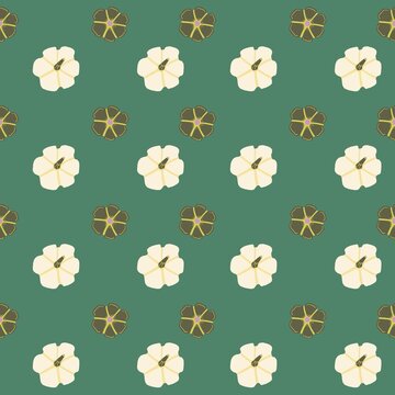 zucchini white green vegetables autumn seamless pattern