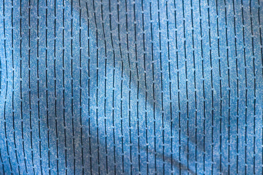 Sportswear clothing texture background, blue silk fabric