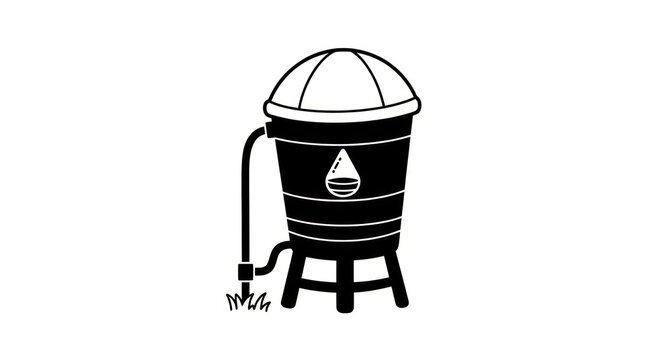 Oil Drum with Funnel Top.