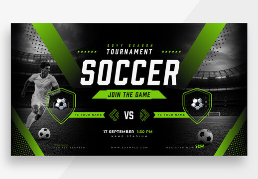 Modern Soccer Tournament Banner Template