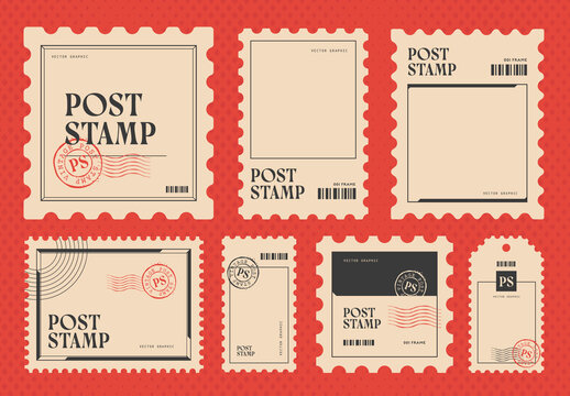 Vintage Postage Stamp Frame Templates