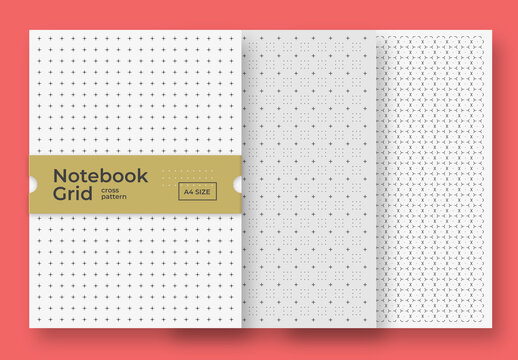 Notebook Grid Pattern with Geometric Designs