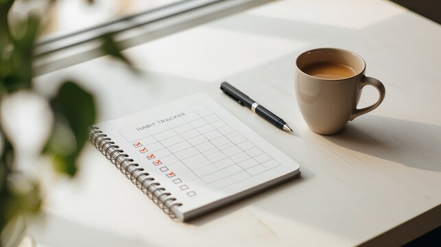 Habit tracking and personal development concept