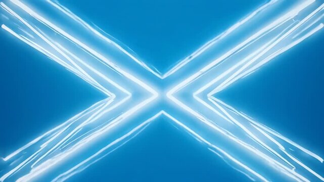 Abstract blue neon diamond shapes pulsing rhythmically in seamless cinematic motion with subtle camera zoom
