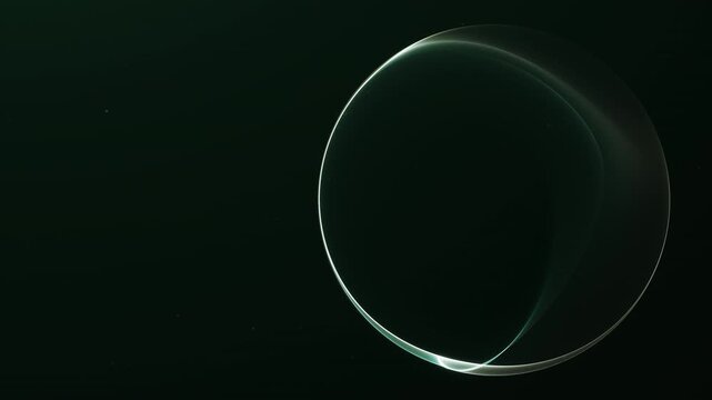Minimal dark light ring loop with thin glowing arc, deep copy space and premium futuristic mood.