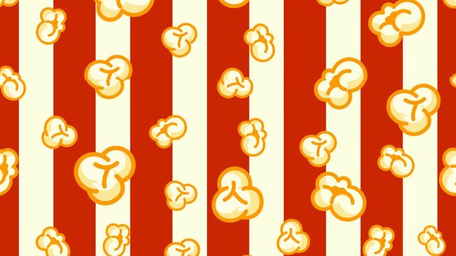 Seamless Popcorn Falling Loop Animation