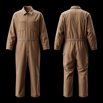 mockup of a light brown color coverall
