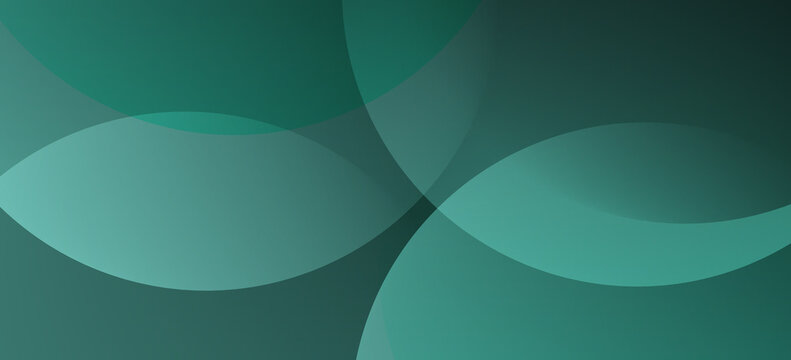 A dark green background with smooth, overlapping circles. The background is green with a gradient texture, creating a modern, abstract style. Minimal abstract circles vector gradient background
