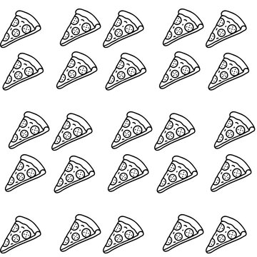 set of different kinds of pizza