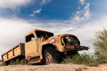 Old 4x4 truck abandoned in a Namib riverbed  © Mark Butler 