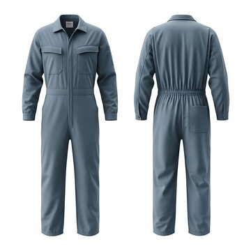 mockup of a blue gray color coverall
