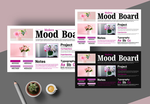 Modern Mood Board Template Layout