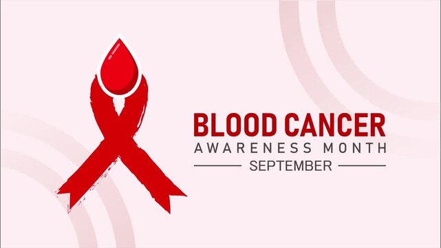 Blood Cancer Awareness Month September Red Ribbon Animation