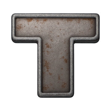 PNG Rustic metallic letter T