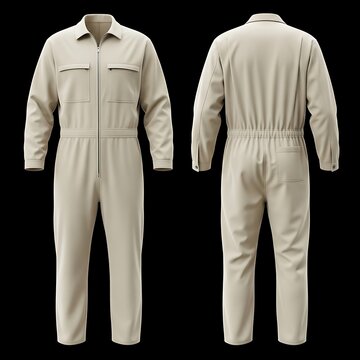 mockup of a cream color coverall