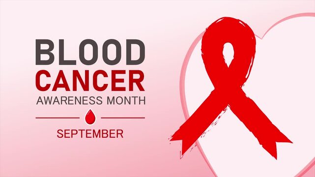 Blood Cancer Awareness September Red Ribbon Motion Graphic