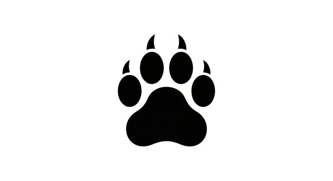 Black bear paw print silhouette icon.