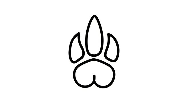 Black paw print animal footprint icon.