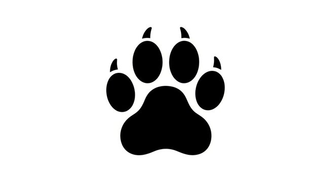 Black silhouette of animal paw print.