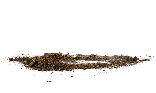 pile of soil isolated on white